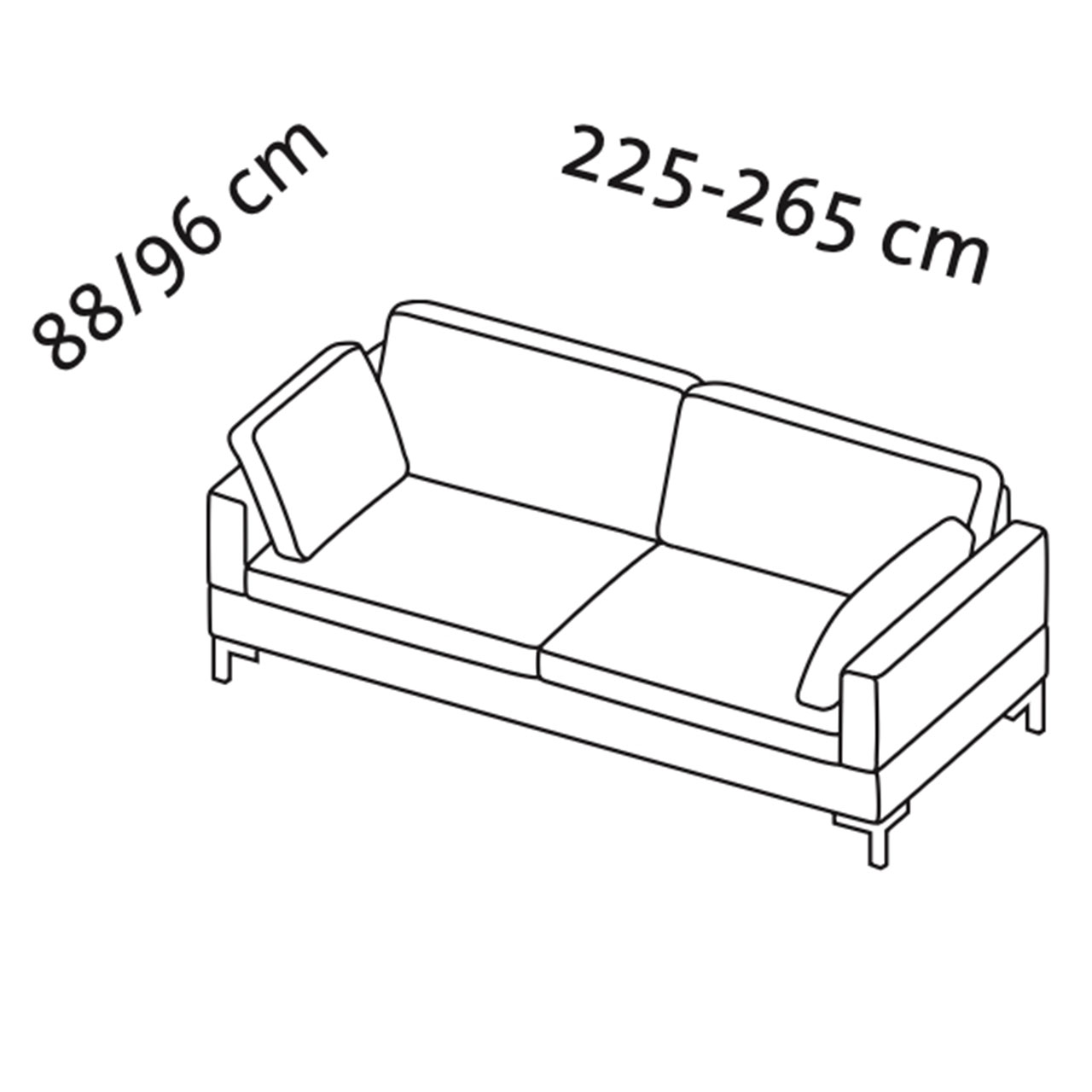 Maßzeichnung alba system Sofa 45512