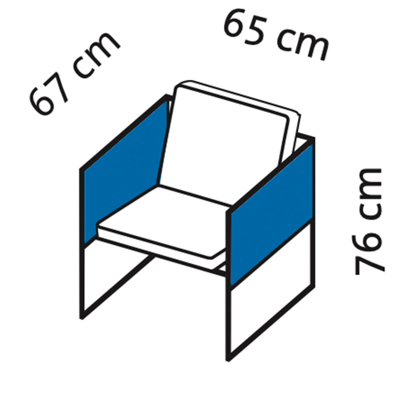 Maßzeichnung brühl grace Sessel 68012. Maßzeichnung für den Sessel grace 68012.