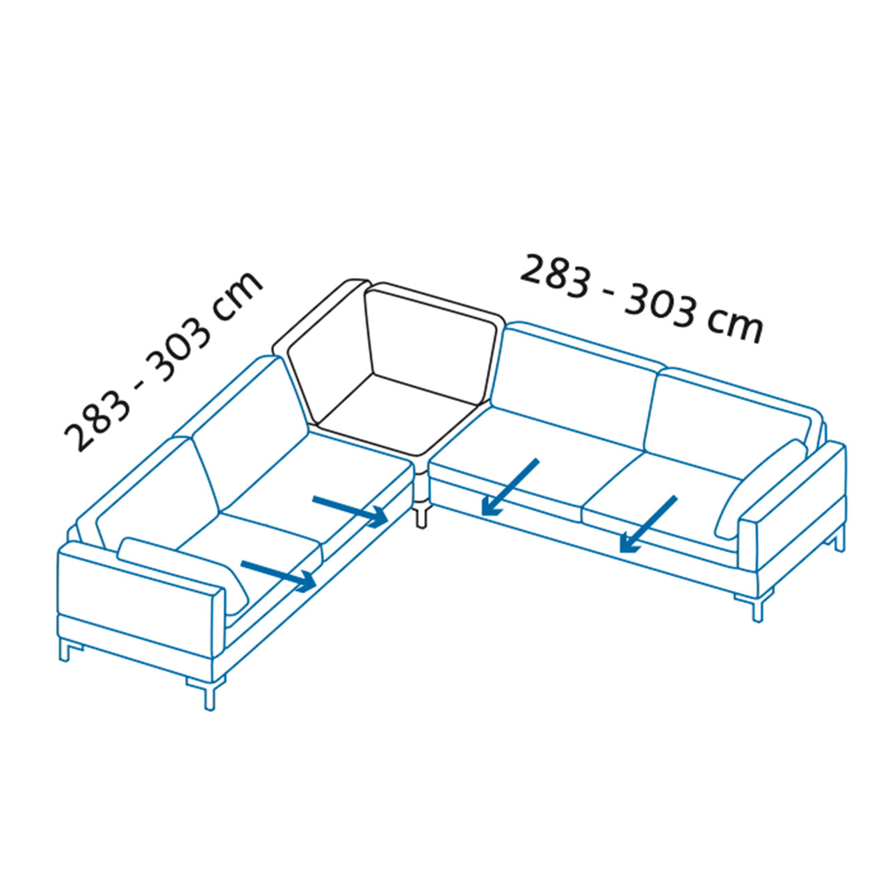 Maßzeichnung alba Garnitur Y1 + E + Y2