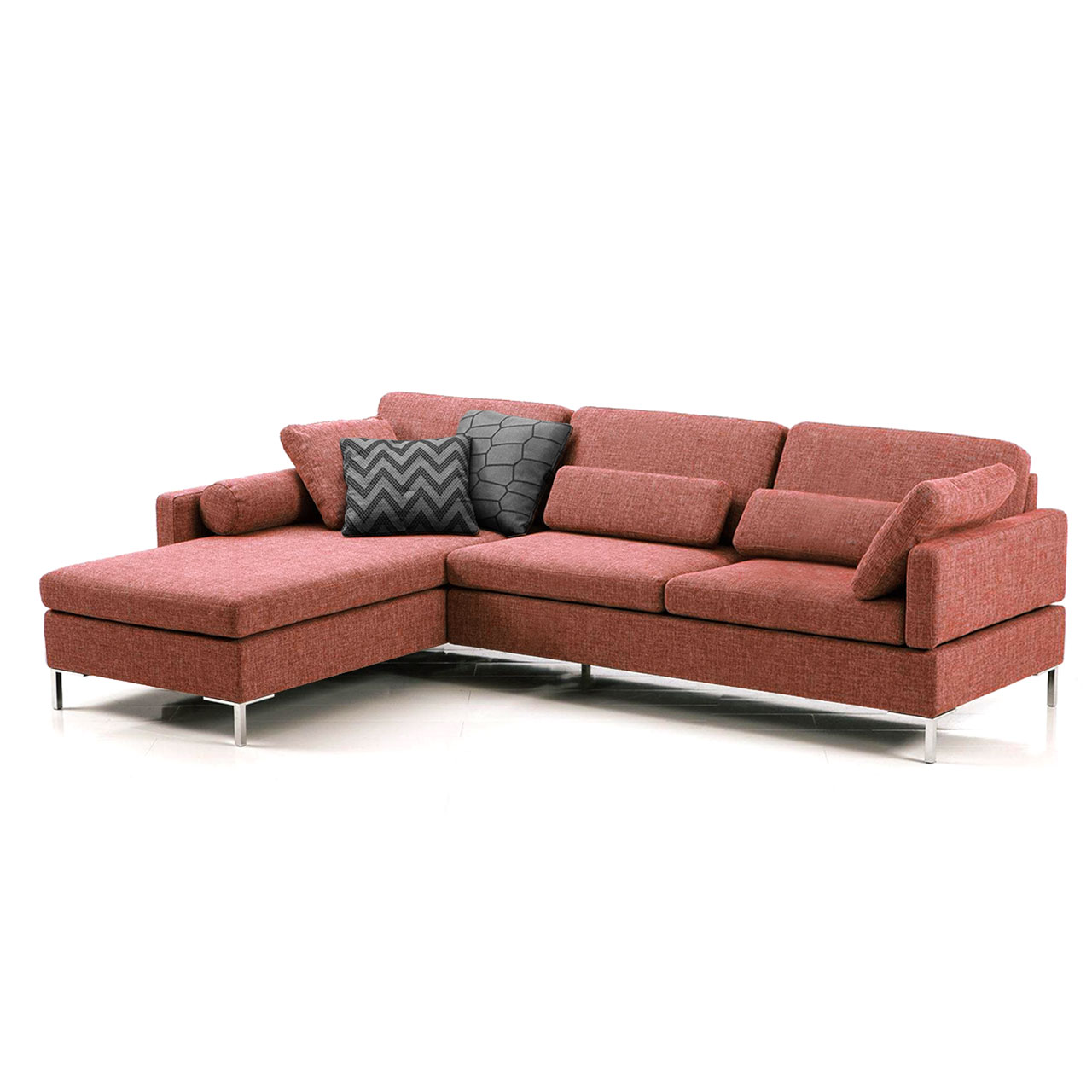 brühl alba - Garnitur A1 + X2 Rote Eckgarnitur mit Anstellsofa rechts und Longchair links.