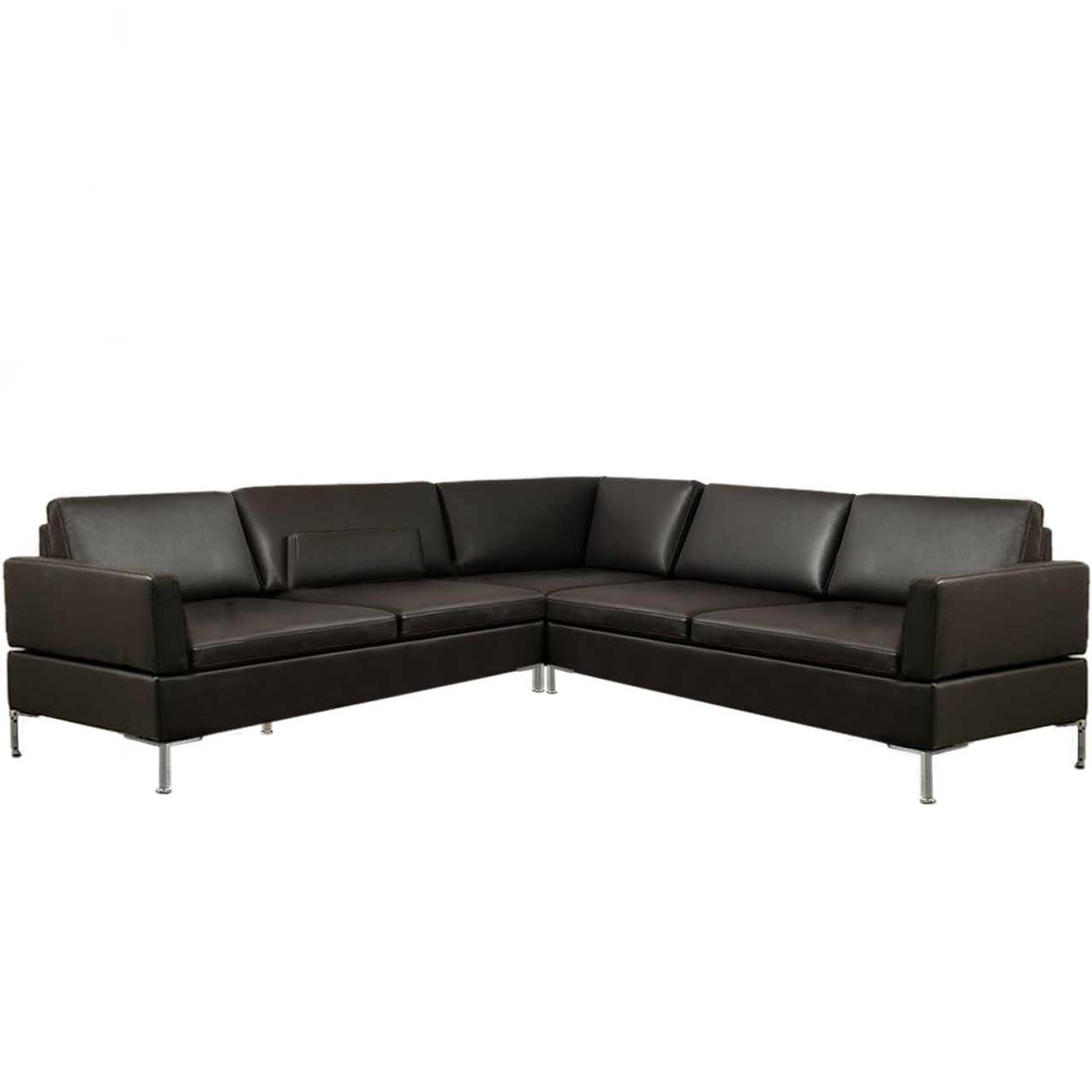 brühl alba - Garnitur Y1 + E + Y2 Schwarze Eckgarnitur mit Eckelement und zwei gleich langen Anstellsofas.