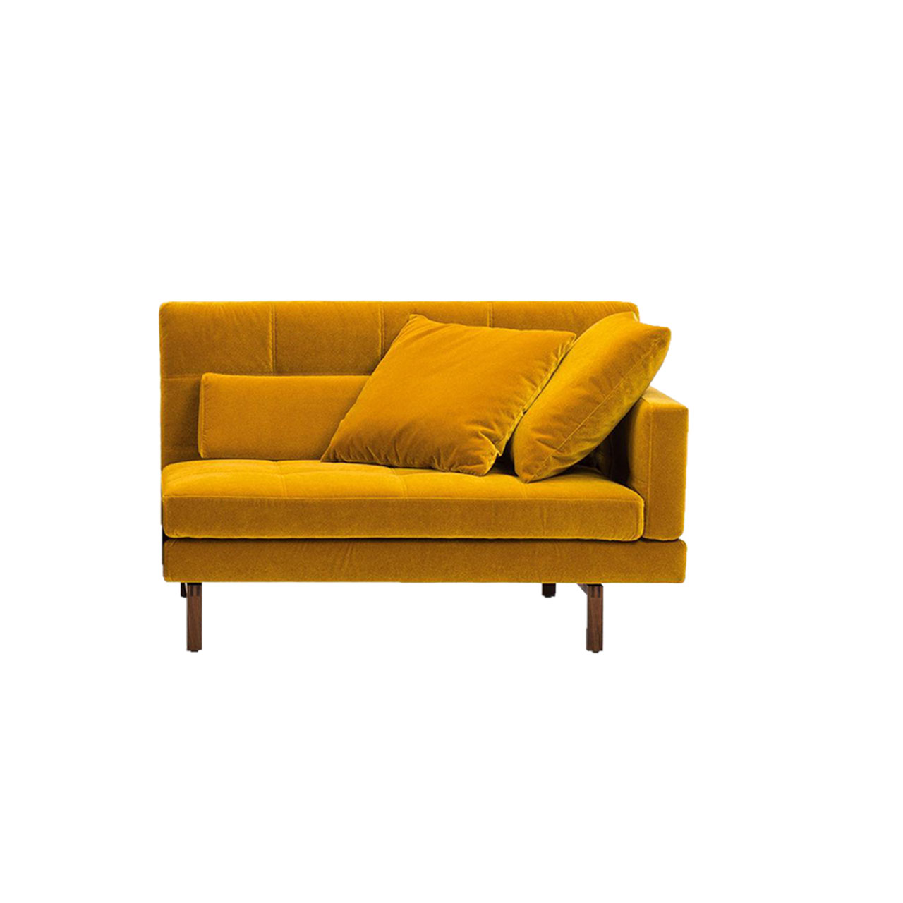 brühl amber Anstellsofa 2-Sitzer rechts Gelbes Anstellsofa mit schmaler Armlehne auf der rechten Seite.