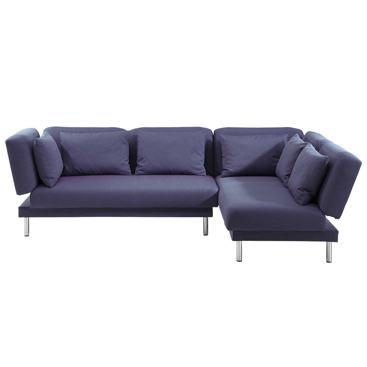 brühl tam 55251 + 55251 Eckgarnitur aus zwei Openends in blauem Stoff.