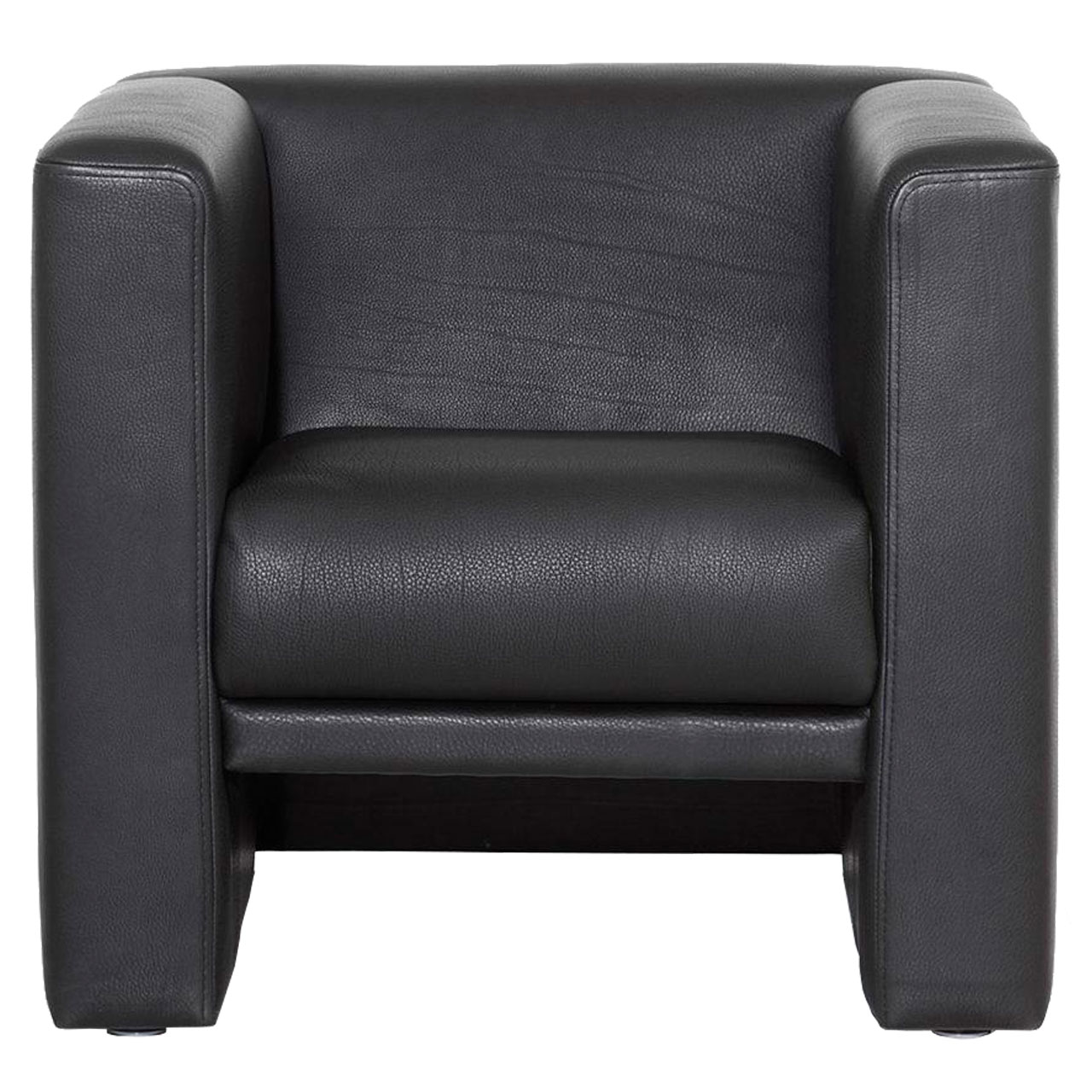 brühl visavis Sessel 21601 Freigestellter kubischer Sessel in schwarzem Leder.