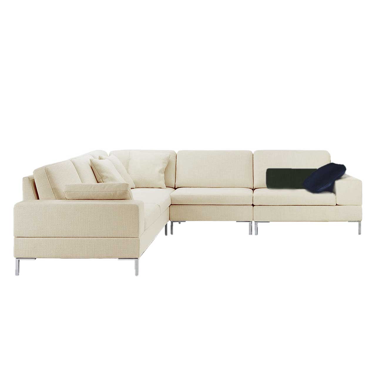 brühl alba - Garnitur W1 + E + W2 Weiße Eckgarnitur mit Eckelement und zwei gleich langen Anstellsofas.