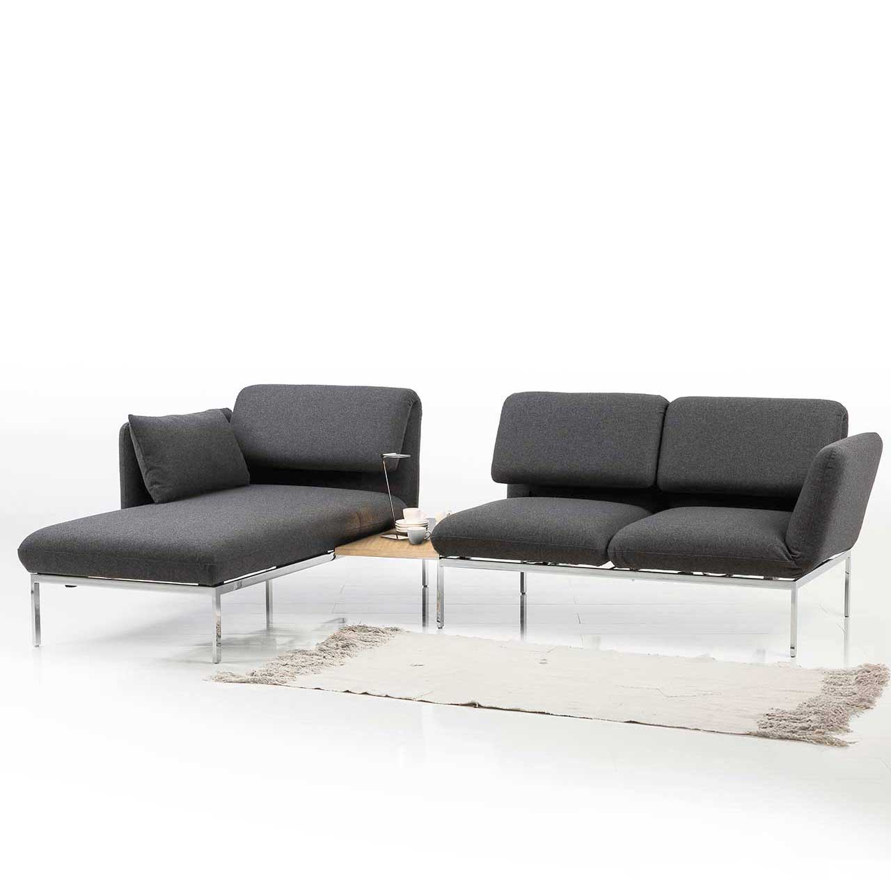 Einhängetisch brühl roro medium soft 74091 Eiche dunkel Longchair und Anstellsofa der Serie brühl roro medium soft mit Einhängetisch 74091 in Eiche hell