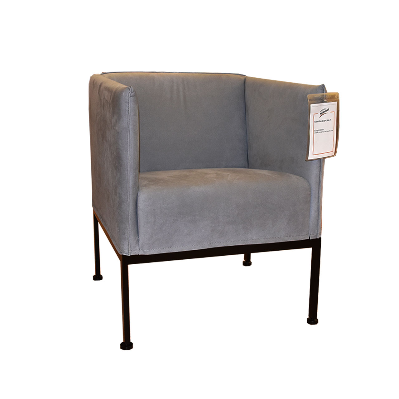 Sessel Stoff 8099-9087 Sessel in grauem Mikrofaser-Stoff. Das Untergestell ist schwarz.