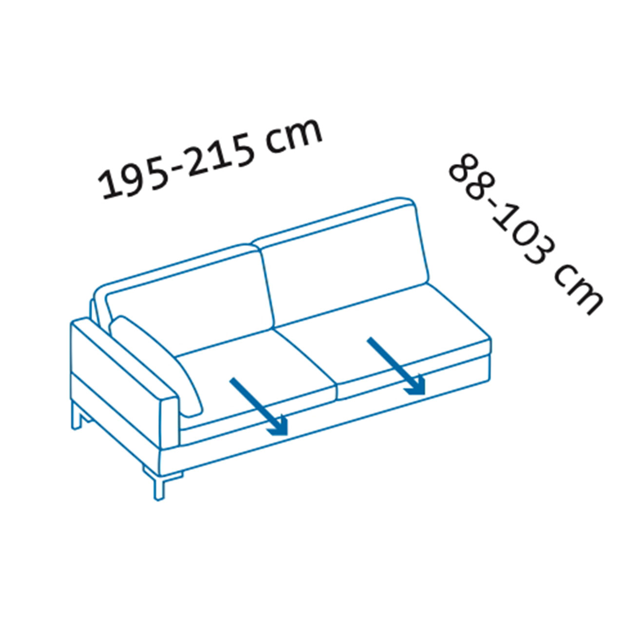 Maßzeichnung alba Anstellsofa Y1