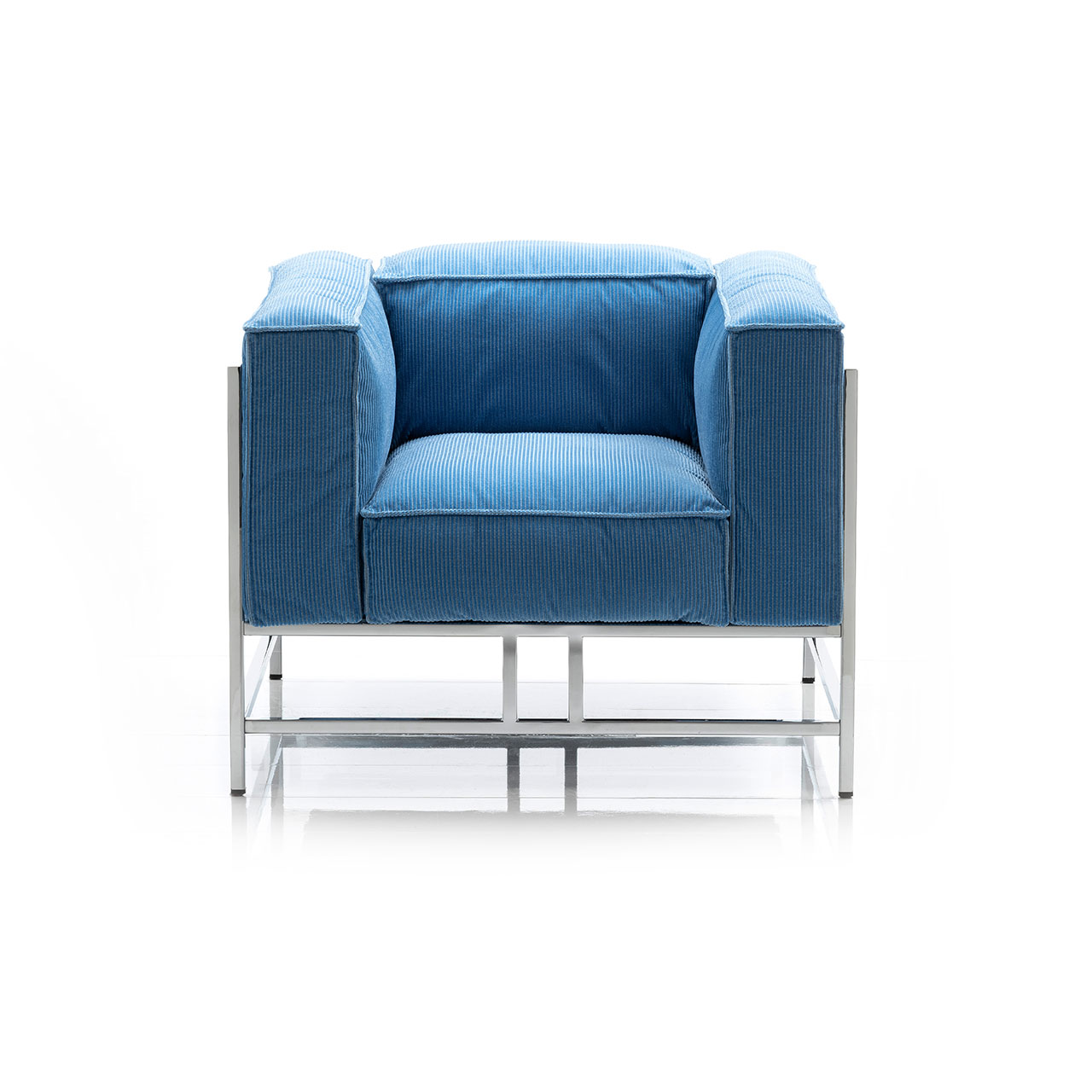 brühl easy pieces Sessel Sessel mit hellblauen Polstern und mit chrom glänzendem Untergestell.