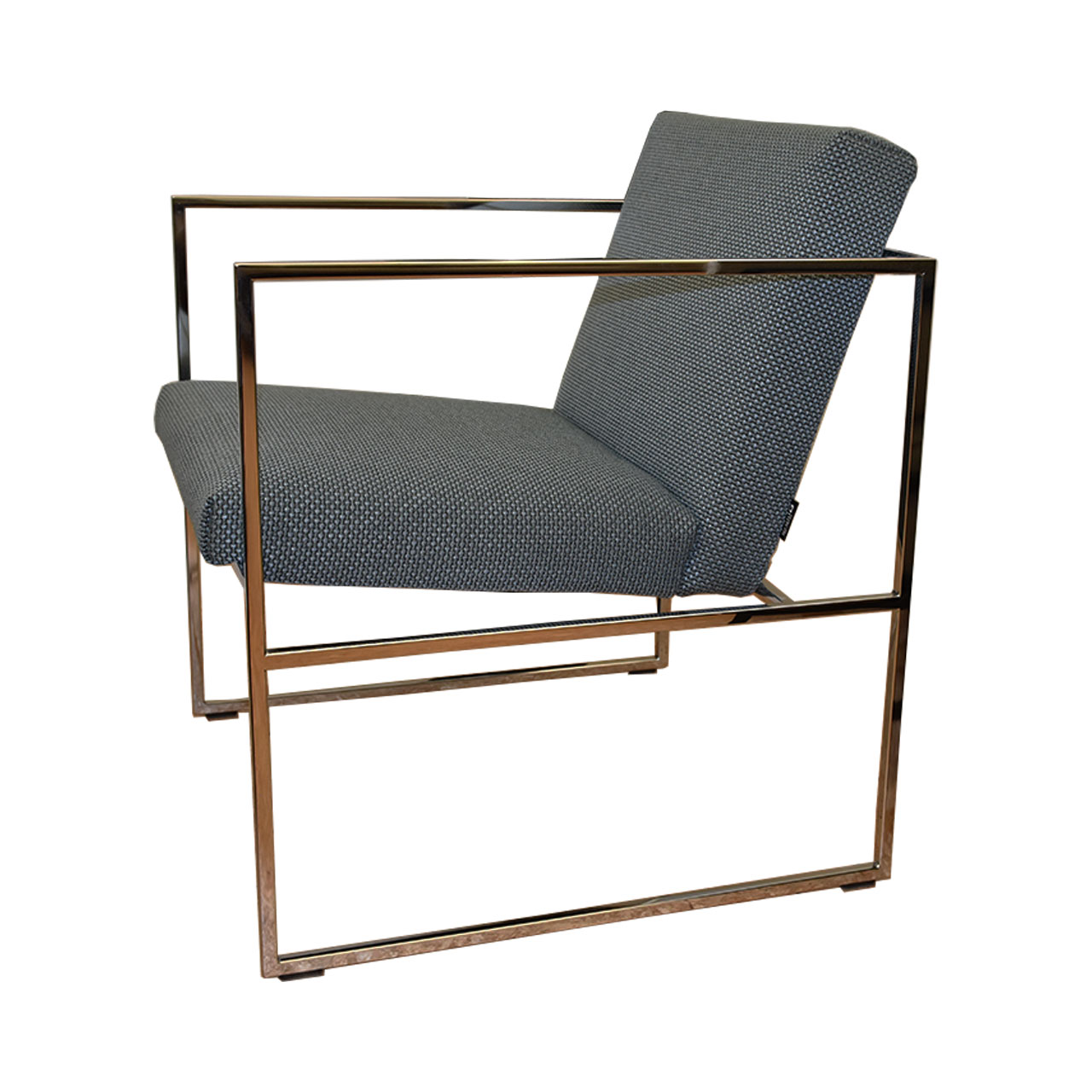 brühl grace metal smooth - Sessel 68004 Sessel mit grauem Stoffbezug und Gestell in Metall glänzend.