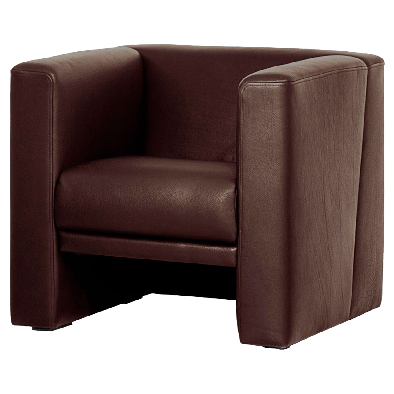 brühl visavis Sessel 21601 Freigestellter kubischer Sessel in dunkelbraunem Leder.