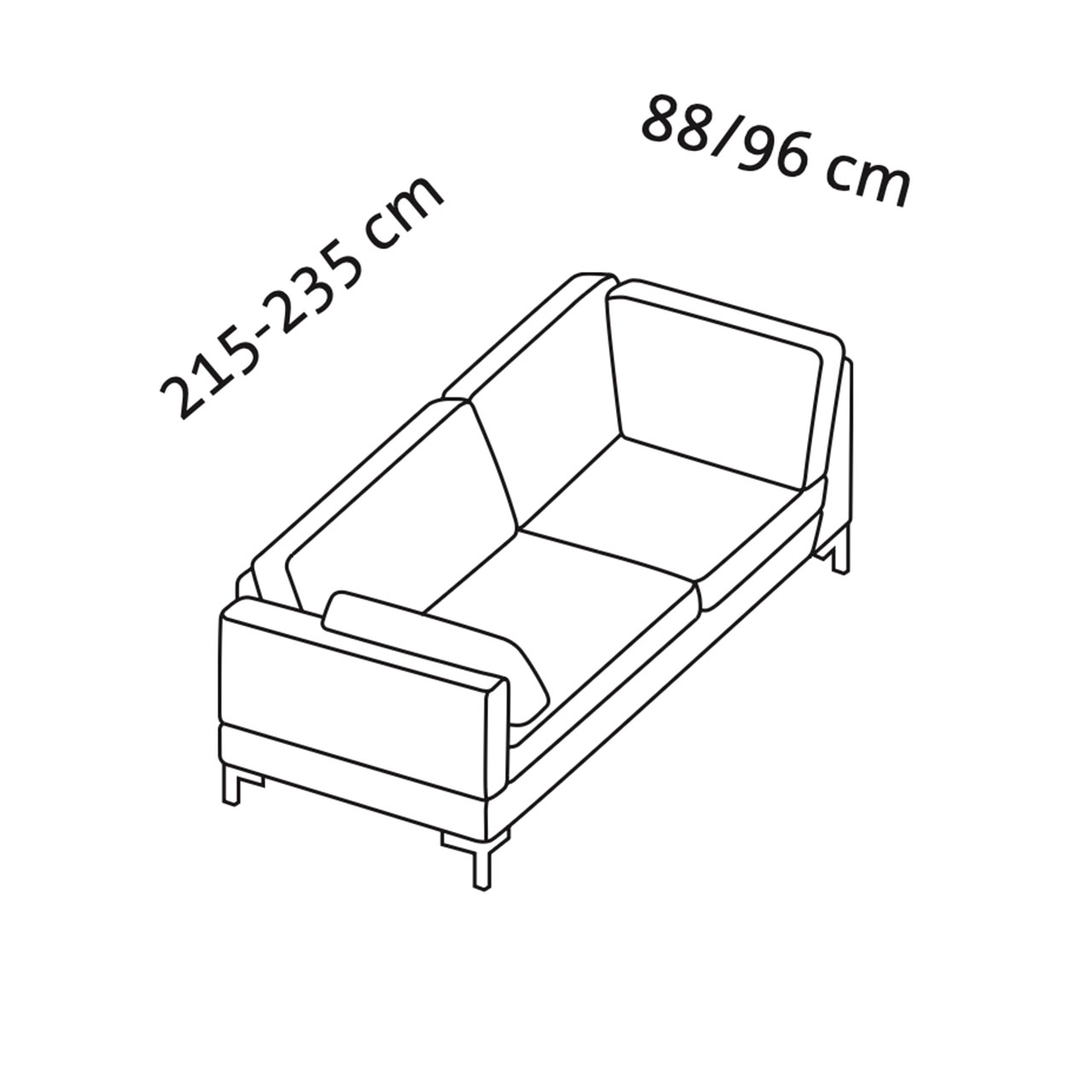 Maßzeichnung alba system Eckanbausofa C1