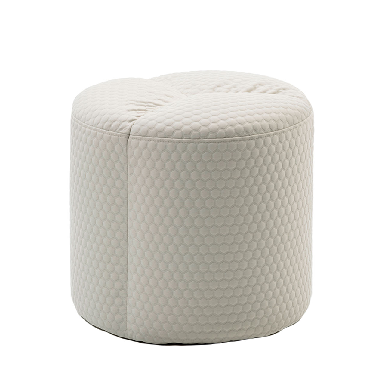 brühl magnolia - Hocker rund 73061 Zylindrischer, bodentiefer Hocker, bezogen mit einem weißen Stoff mit Wabenstruktur.