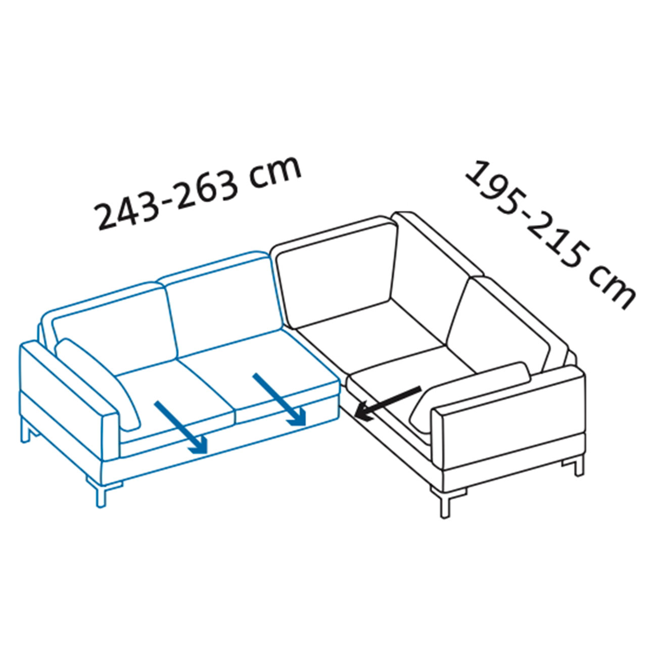 Maßzeichnung alba Garnitur W1 + B2
