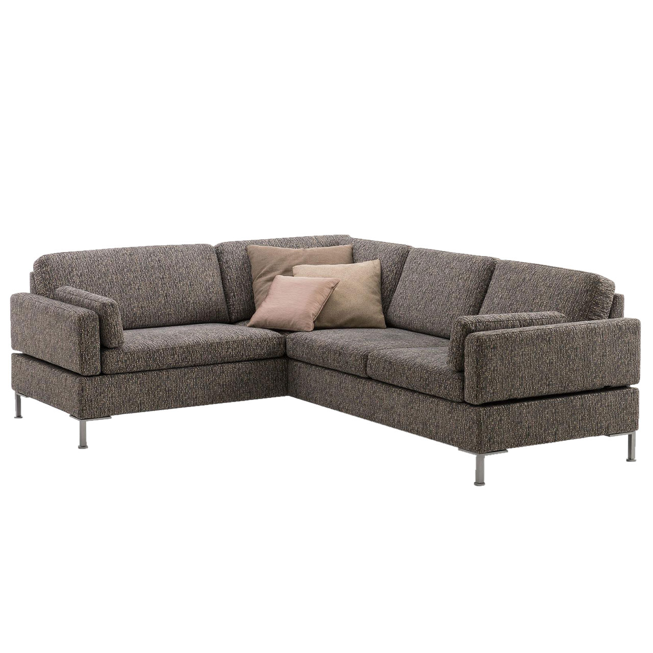 brühl alba - Garnitur 67630 + 67617 Braune Eckgarnitur mit Anstellsofa links und Eckanbausofa rechts.