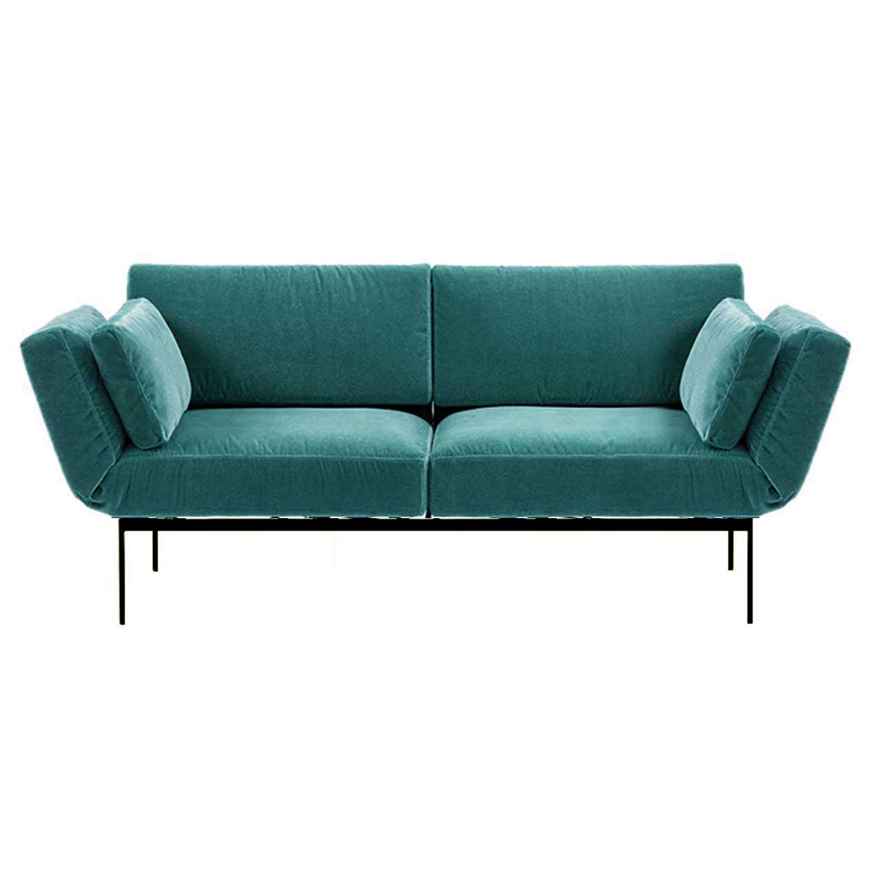 Zweisitziges Sofa der Serie roro medium soft in grün.