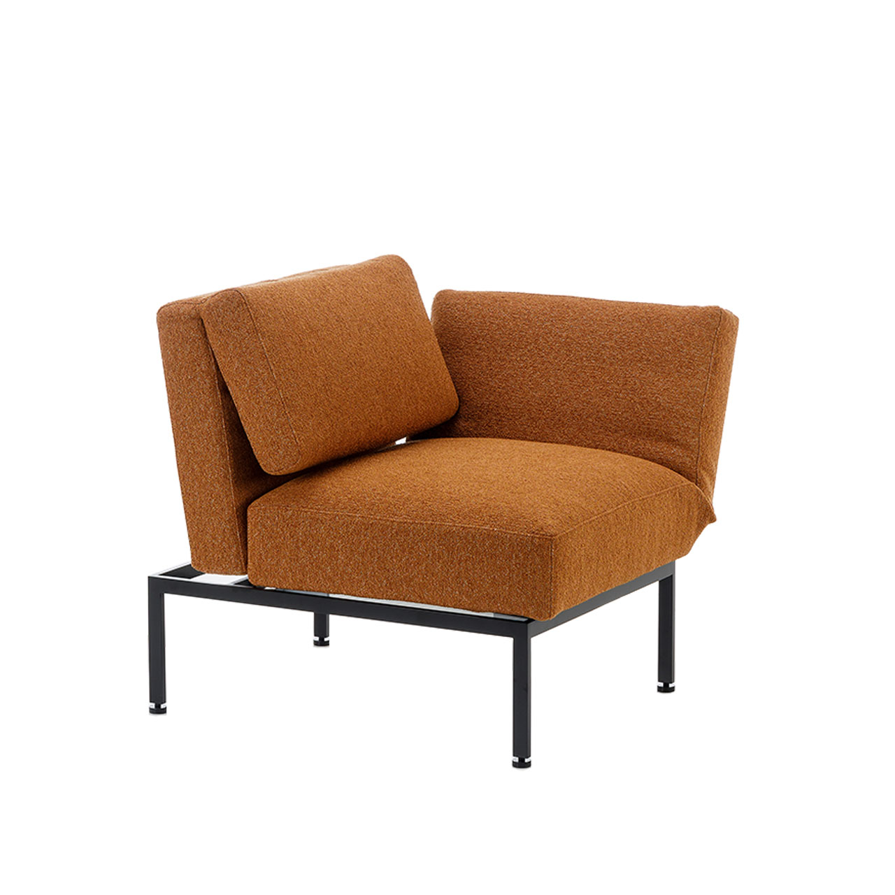 Multifunktionssessel brühl roro small spring 76915 Der Multifunktionssessel der Serie roro small spring mit einer Armlehne rechts in orange-braunem Stoff.
