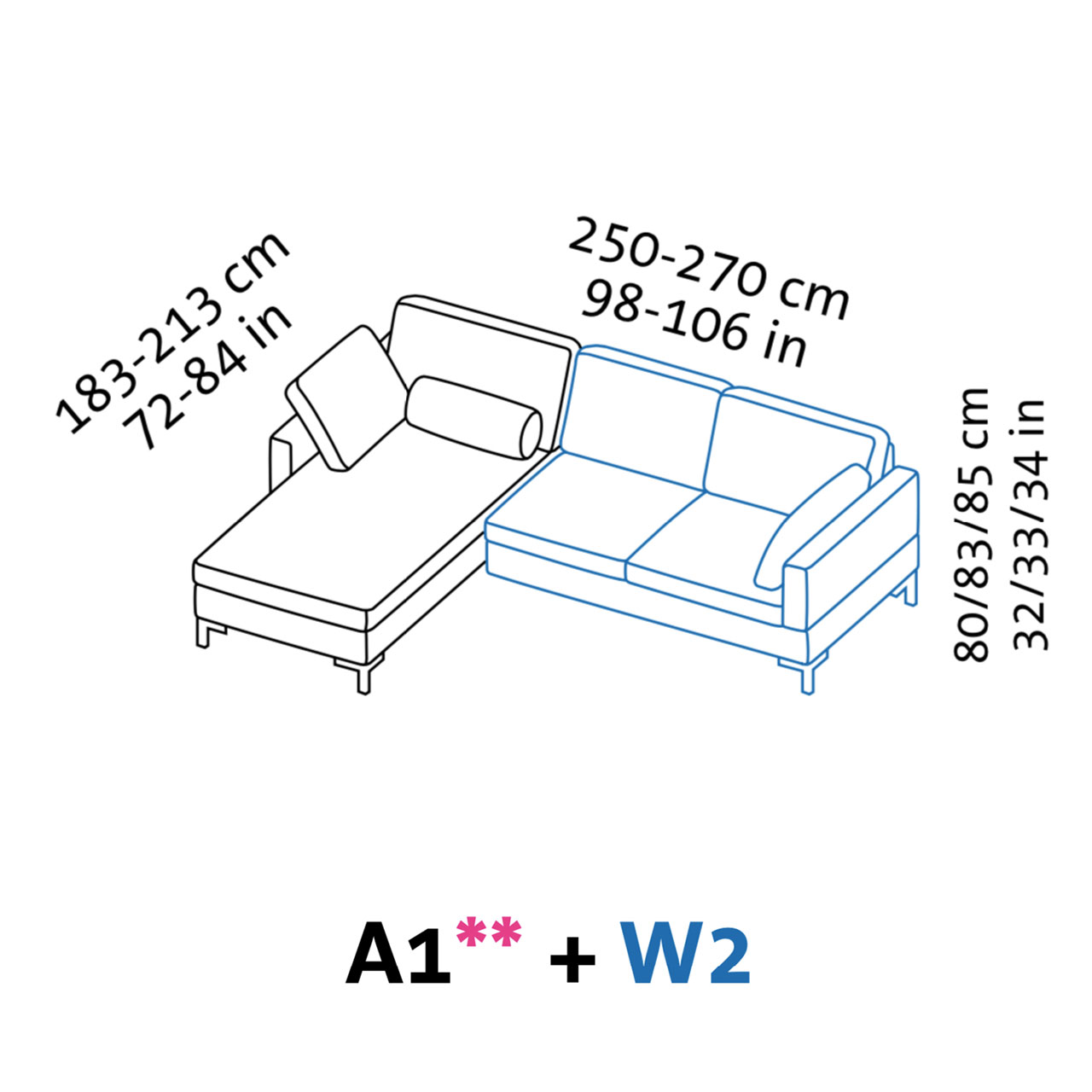 Maßzeichnung system A1 + W2
