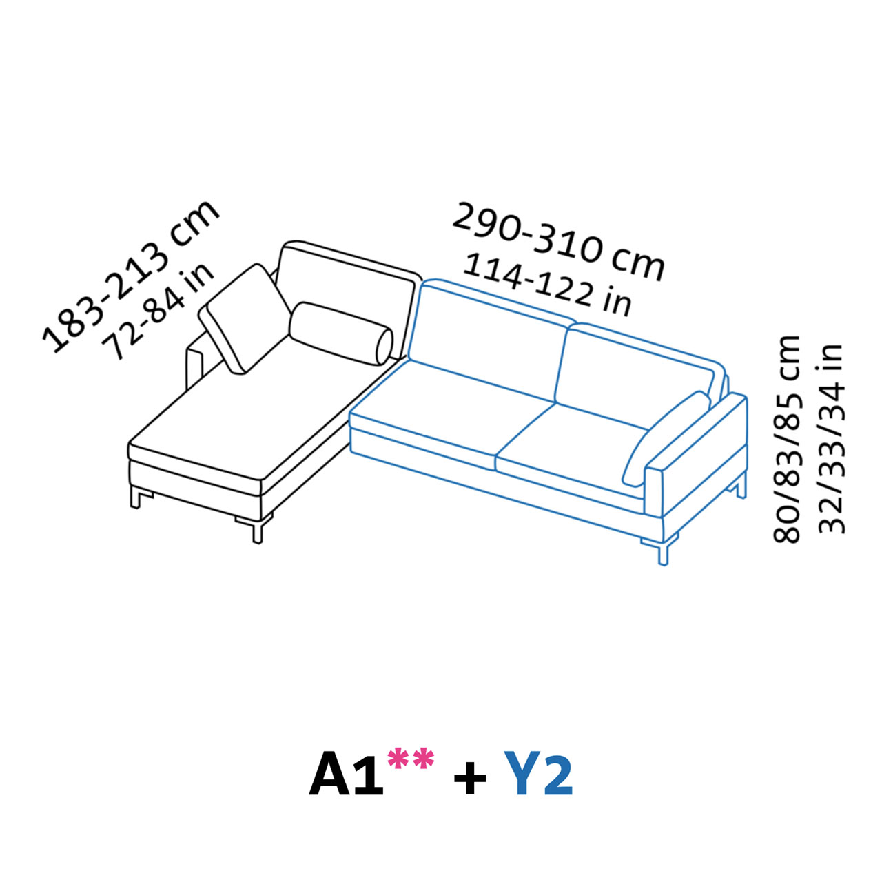 Maßzeichnung system A1 + Y2