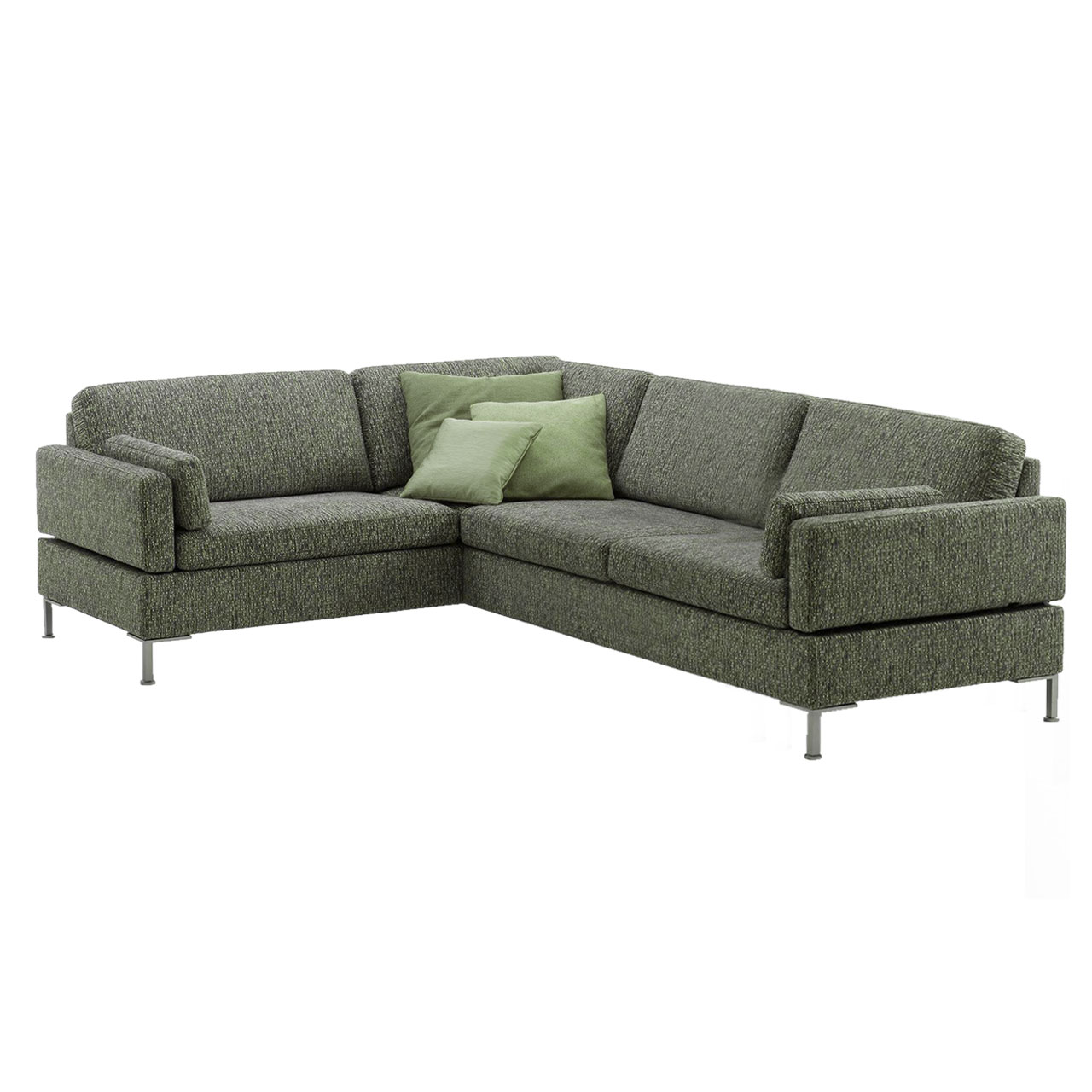 brühl alba - Garnitur 67630 + 67619 Grüne Eckgarnitur mit Anstellsofa rechts und Eckanbausofa links.