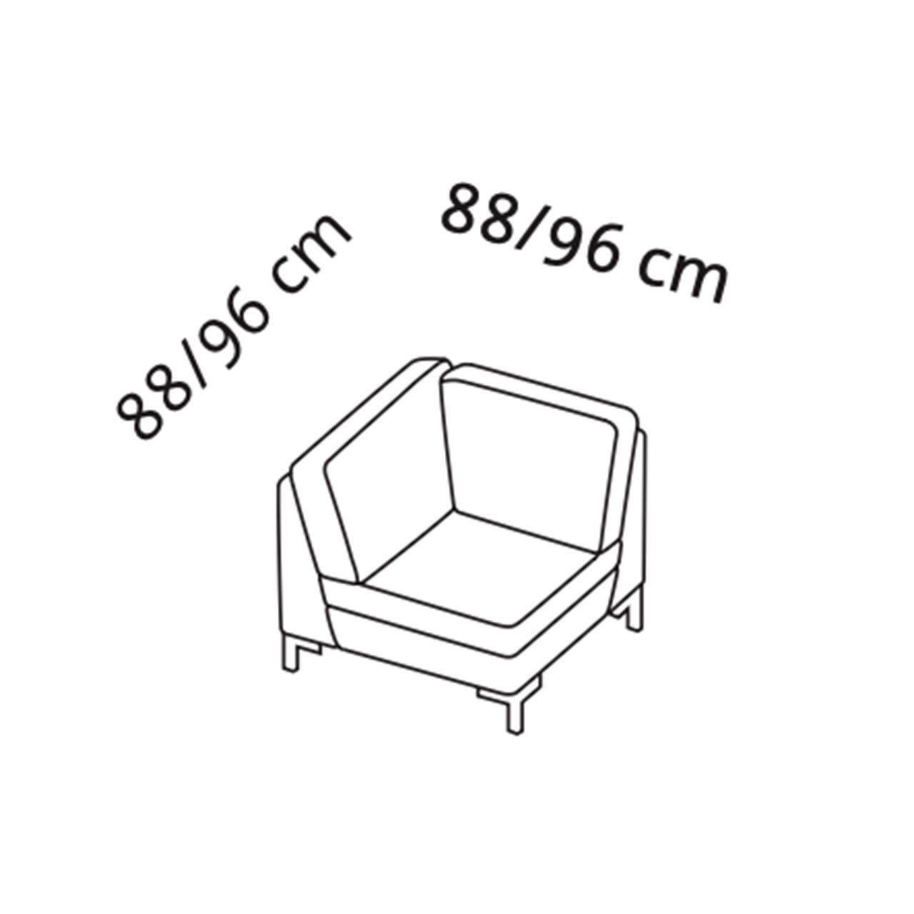 Maßzeichnung alba system Eckelement E