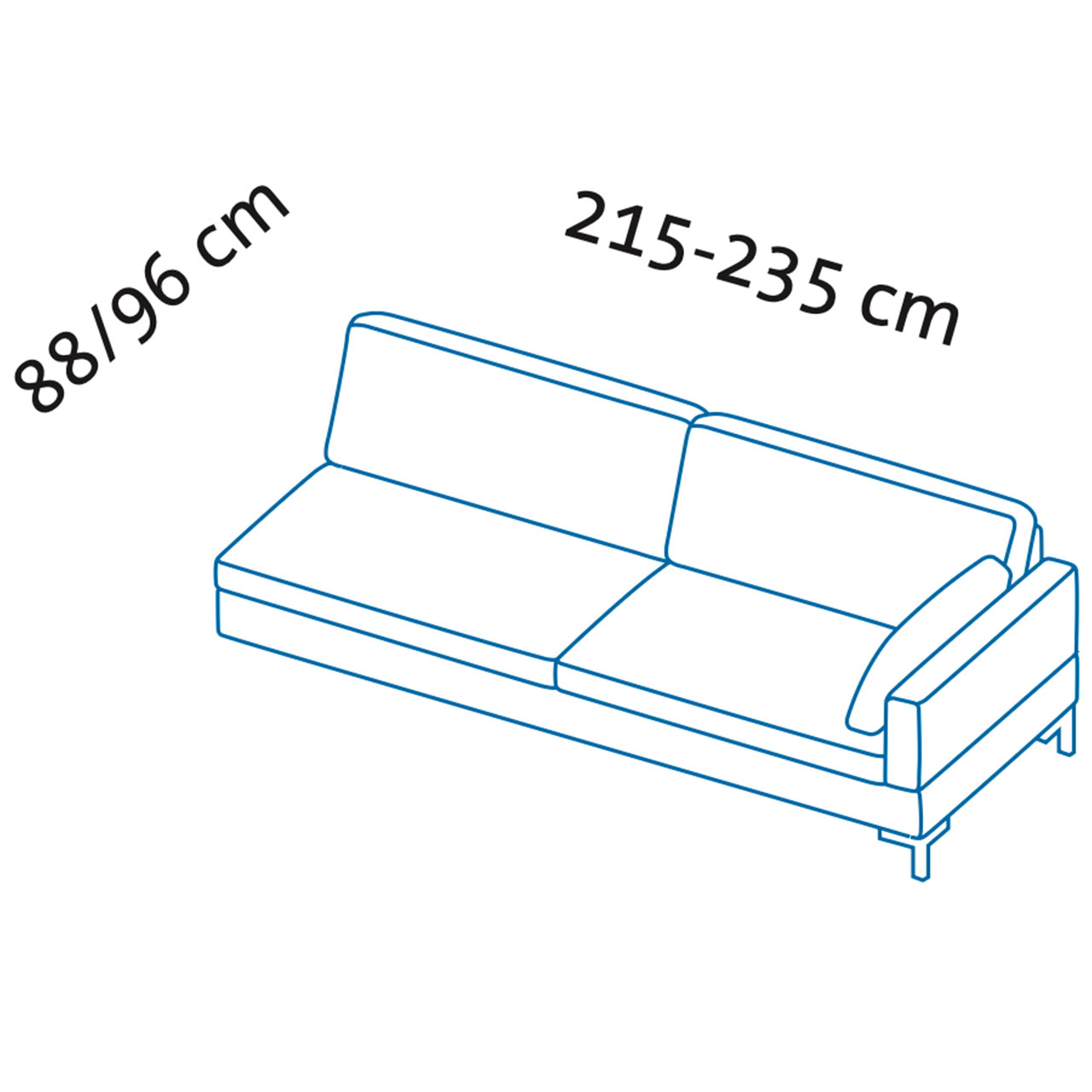 Maßzeichnung alba system Anstellsofa Z2