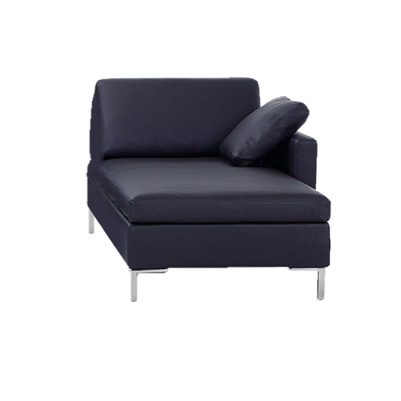 brühl alba - Longchair A2 Longchair mit Armlehne rechts in schwarzem Leder.