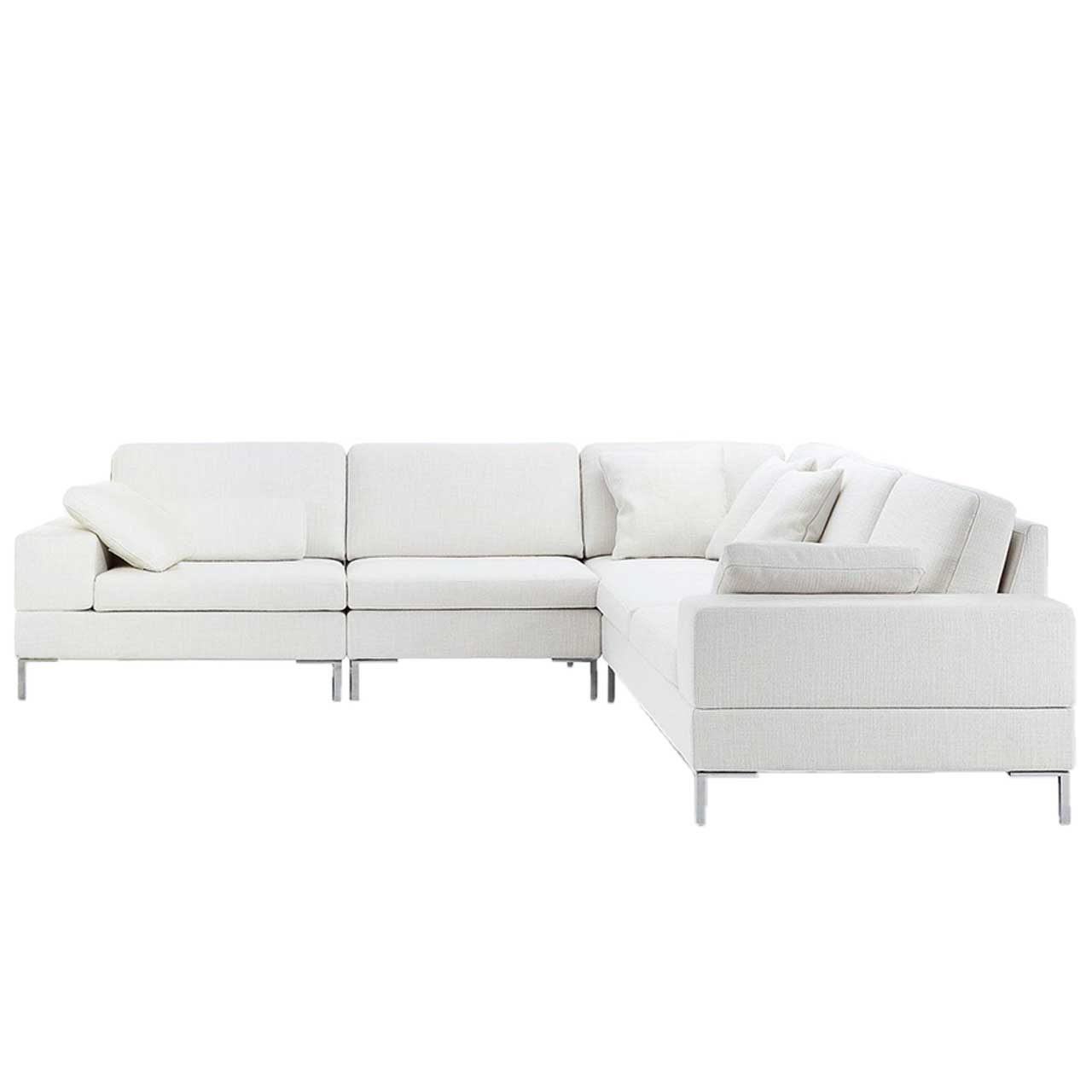 brühl alba - Garnitur X1 + E + X2 Weiße Eckgarnitur mit Eckelement und zwei gleich langen Anstellsofas.