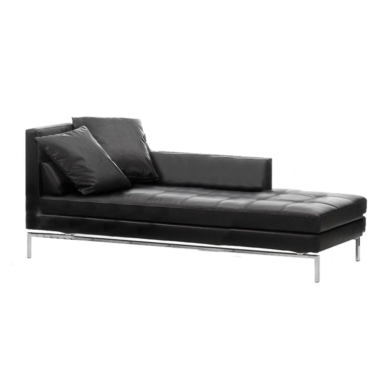 brühl amber Longchair Schwarzer extra langer Longchair in schwarzem Leder.