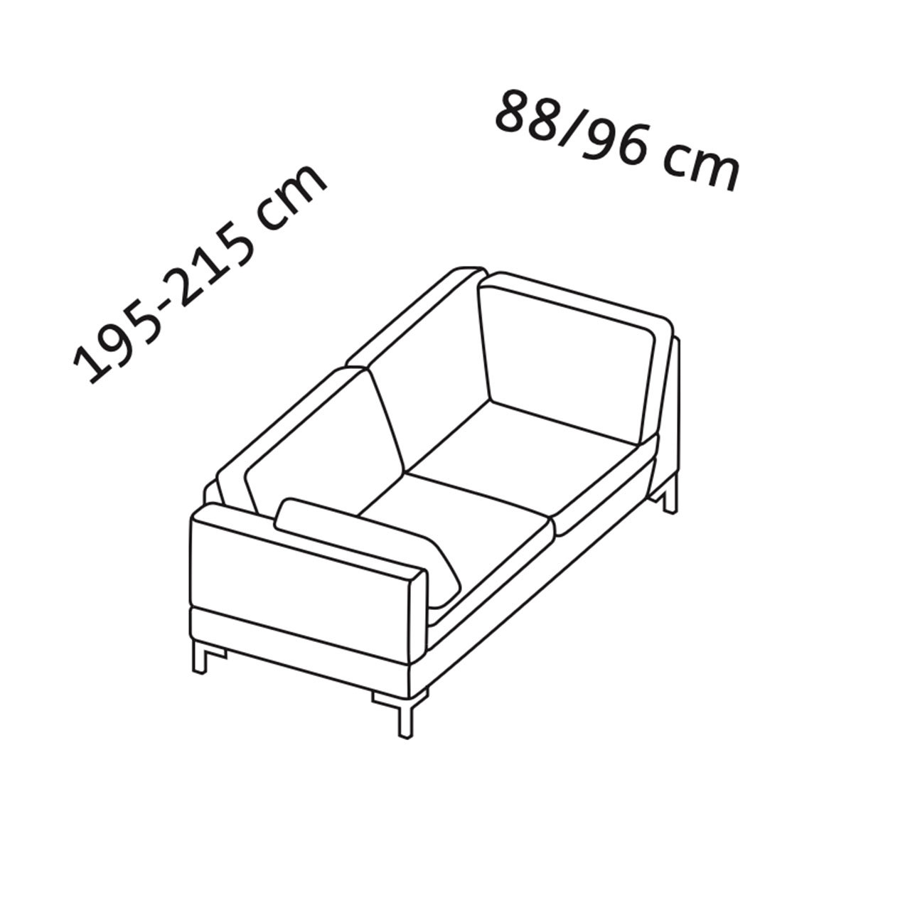 Maßzeichnung alba system Eckanbausofa B1