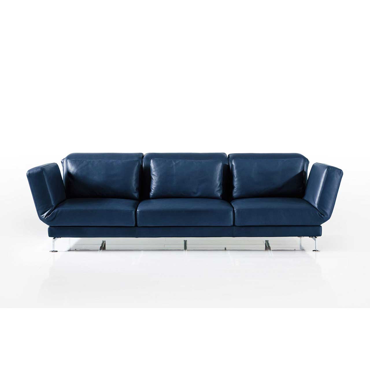 brühl moule medium - Sofa 73112 Sofa mit drei Sitzplätze in dunkelblauem Leder.