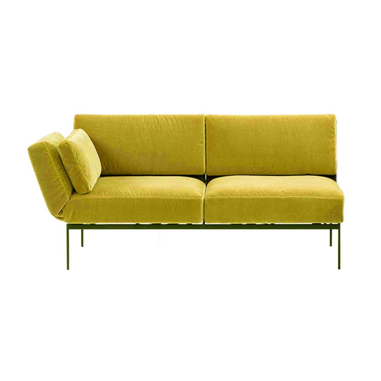 Anstellsofa brühl roro small soft 77006 Gelbes Anstellsofa mit Armlehne auf der linken Seite.