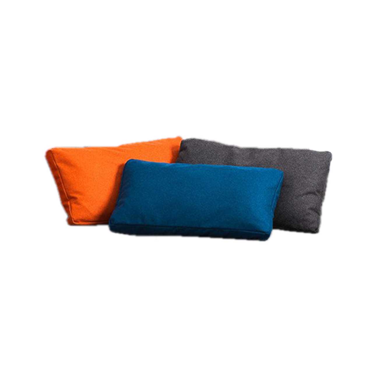 Kissen roro small classic 74280 Drei rechteckige Kissen in den Farben blau, grau und orange