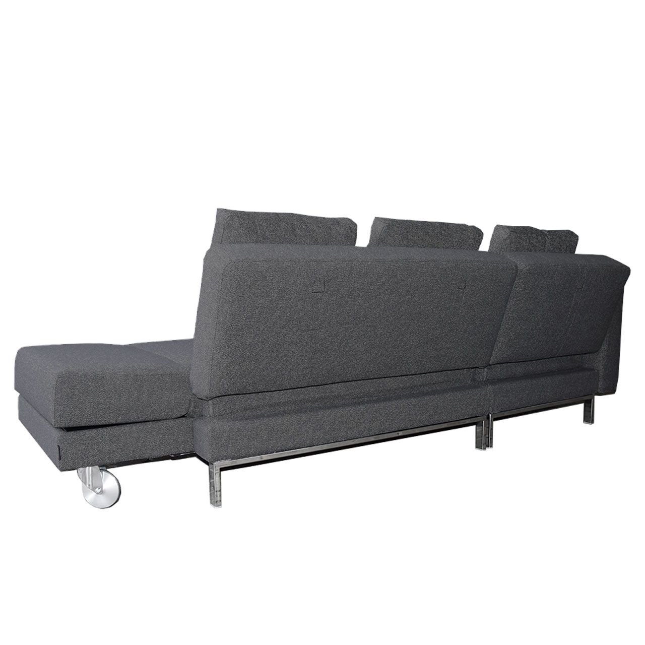 brühl four-two compact – Drehsofa 68899 Ecksofa in dunkelgrauem Stoff.