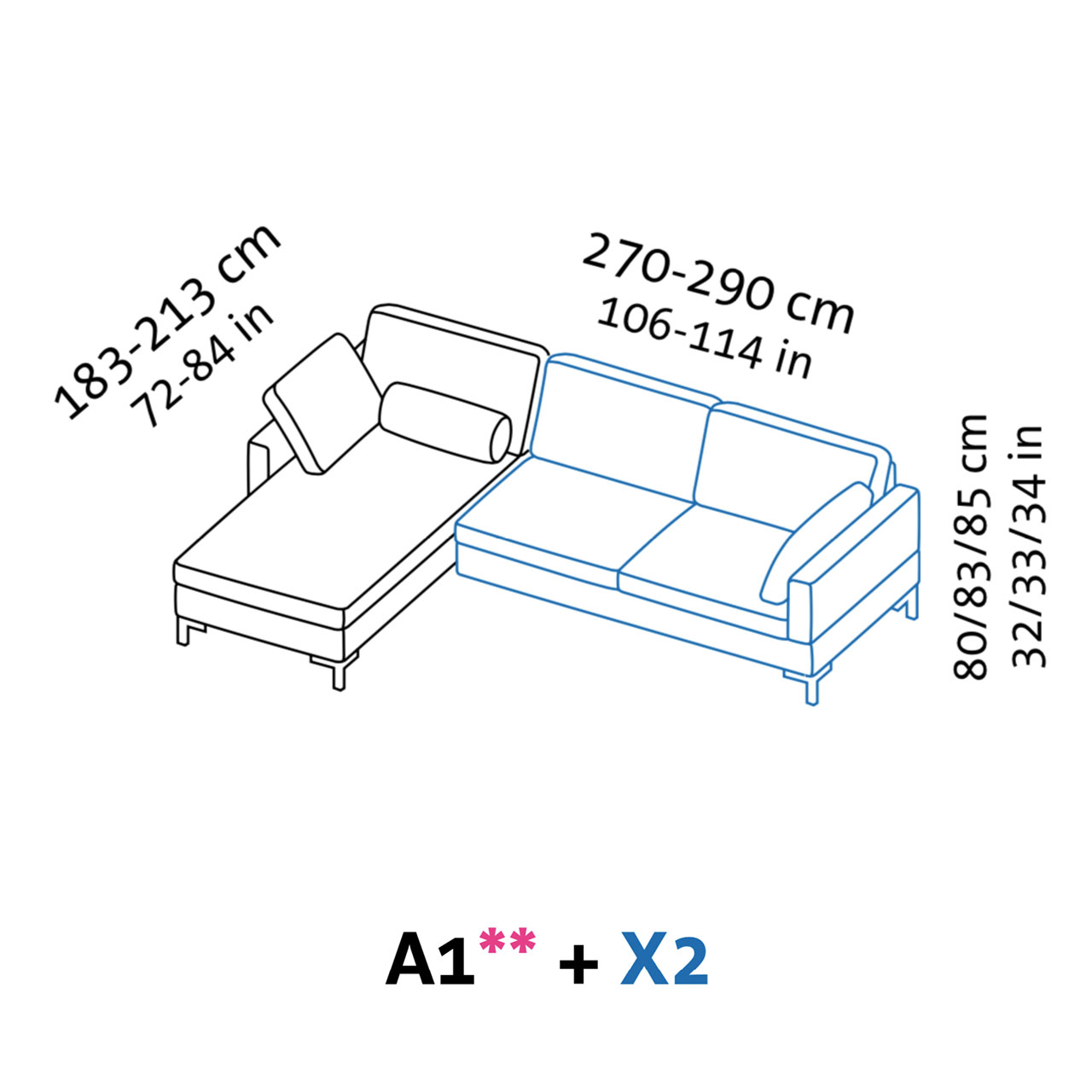 Maßzeichnung system A1 + X2